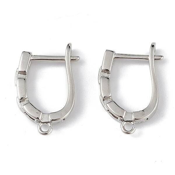 Brass Hollow Out Rectangle Hoop Earring Findings