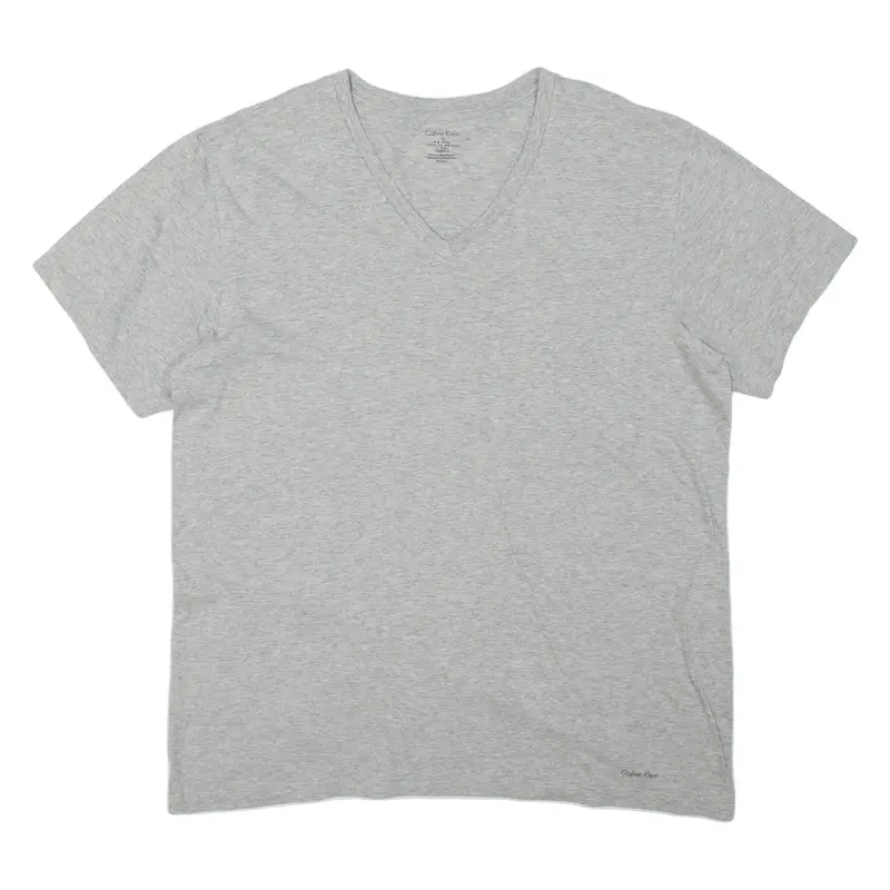 CALVIN KLEIN Womens T-Shirt Grey V-Neck M