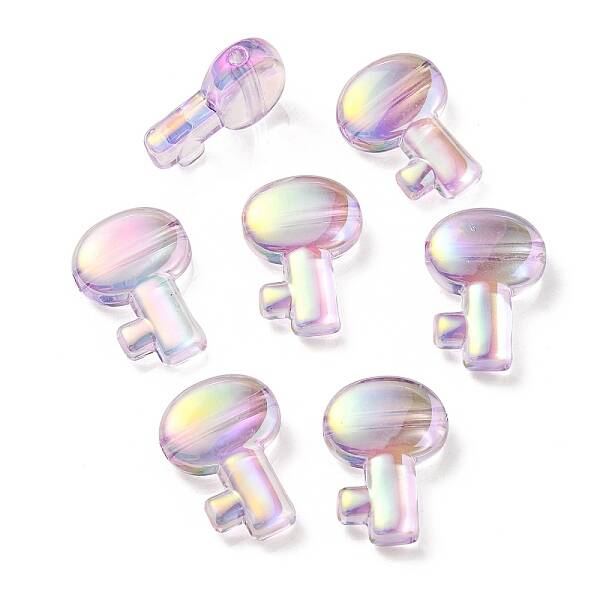 UV Plating Rainbow Iridescent Transparent Acrylic Beads