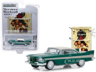1957 Plymouth Belvedere with Wreath Accessory Green with Cream Top \