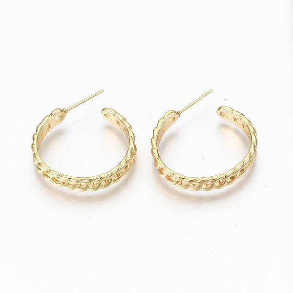 Brass Half Hoop Earrings