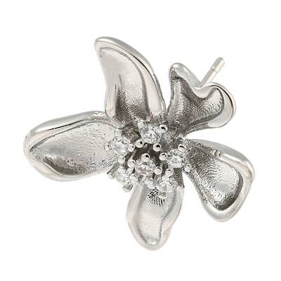 Brass Cubic Zirconia Stur Earring Findings