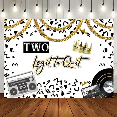 Aperturee Two Legit To Quit Happy Birthday Backdrop For Boys