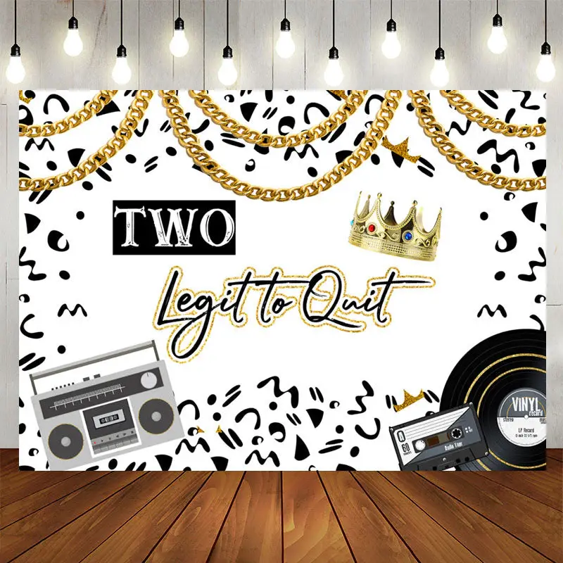 Aperturee Two Legit To Quit Happy Birthday Backdrop For Boys