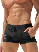 Men's Solid Color Zipper Pocket Swim Trunks, Casual Comfy Breathable Swim Shorts for Beach Swimming, Men's Swimwear for All S...