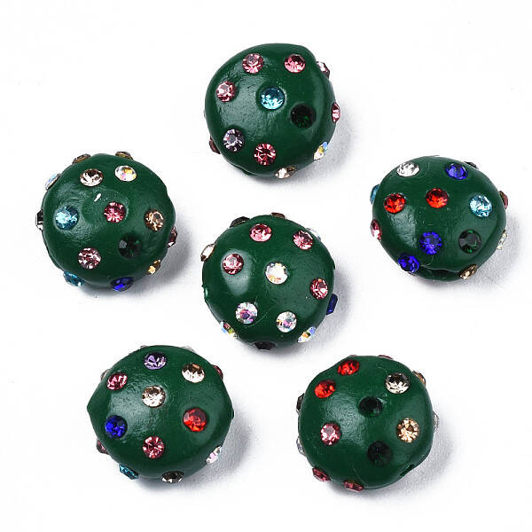 Polymer Clay Rhinestone Beads