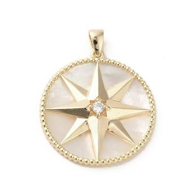 Brass Micro Pave Cubic Clear Zirconia Pendants