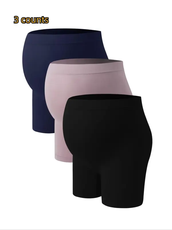 Maternity Plain High Waist Maternity Boyshorts, Comfortable Over the Belly Pregnancy Knickers, Maternity Panty for All Seaso...