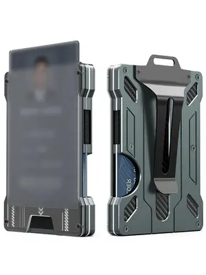 Simple Compact Plain Metal Rfid Blocking Wallet for Men, Business Super Slim Lightweight Portable Wallet, Casual Trendy Wall...