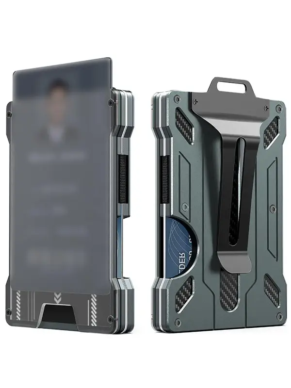 Simple Compact Plain Metal Rfid Blocking Wallet for Men, Business Super Slim Lightweight Portable Wallet, Casual Trendy Wall...