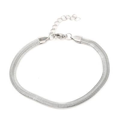 Tarnish Resistant Unisex 304 Stainless Steel Herringbone Chain Bracelets
