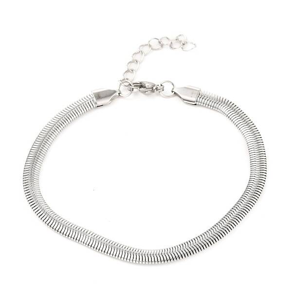 Tarnish Resistant Unisex 304 Stainless Steel Herringbone Chain Bracelets