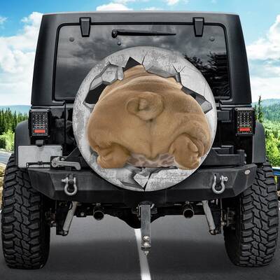 English Bulldog Butt Cute Spare Tire Cover, Car Accessories, Dog Spare Tire Cover