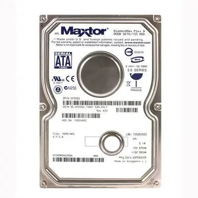 0Y3392 Dell 80GB 7200RPM SATA 1.5Gb/s 8MB Cache 3.5-Inch Hard Drive for Dimension Desktop