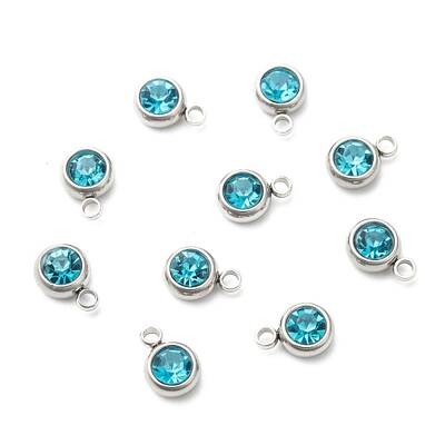 201 Stainless Steel Rhinestone Charms