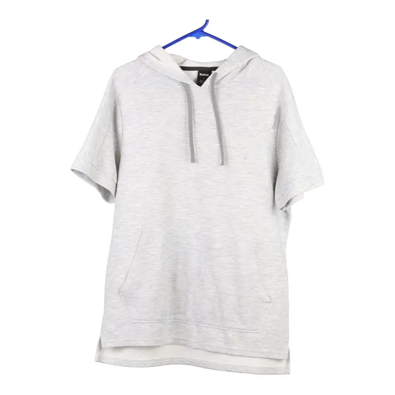Reebok Hoodie - Large Grey Cotton Blend