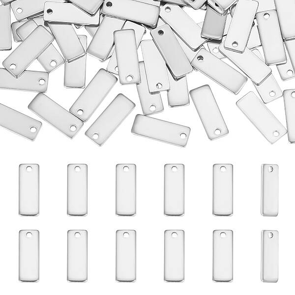 100Pcs Stainless Steel Stamping Blank Tag Pendants