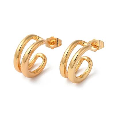 Rack Plating Brass Round Stud Earrings