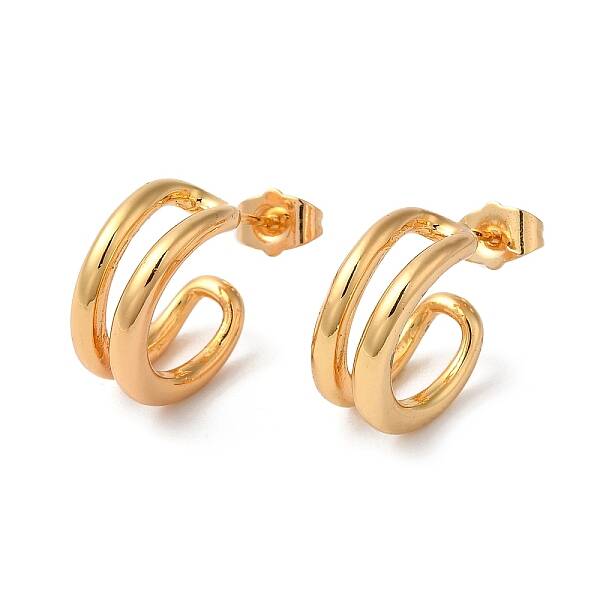 Rack Plating Brass Round Stud Earrings