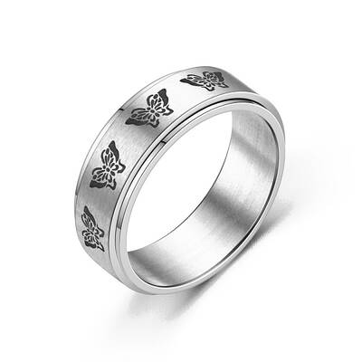 Rotating 201 Stainless Steel Anxiety Relief Rings for Women Men
