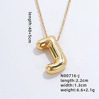 Stainless Steel Party Balloon Letter Pendant Cable Chain Necklaces for Women