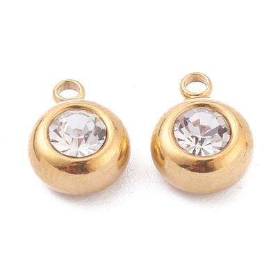 201 Stainless Steel Rhinestone Charms