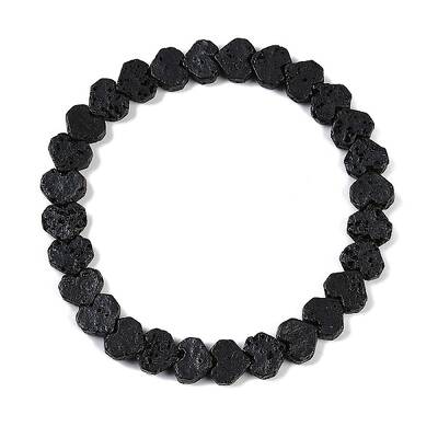 Natural Lava Rock Beaded Stretch Bracelets for Men Women