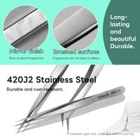 Precision tweezers set MS-11+-15, upgraded anti-static stainless steel tweezers