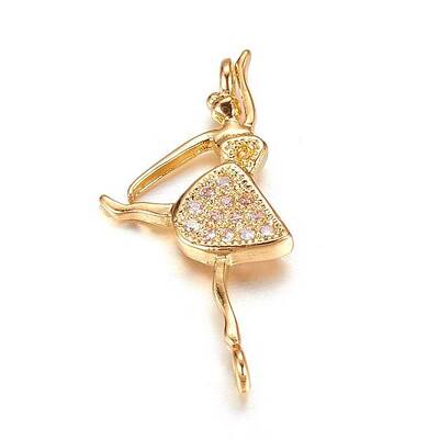 Brass Micro Pave Cubic Zirconia Pendants