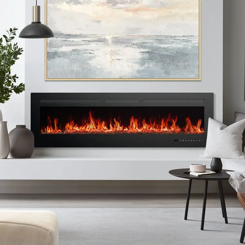 【Super Sale】Electric Fireplace,  Wall Mount or Recessed Fireplace Insert and Freestanding,  Heater with Remote Control, a...