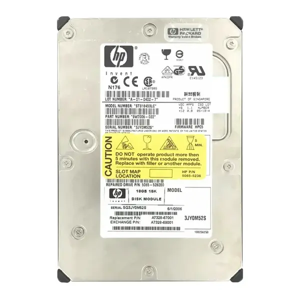 A7328-67001 HP 18.2GB Ultra-320 SCSI 15000 3.5-inch Hard Drive