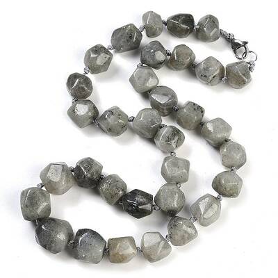 Natural Labradorite Nuggets Beaded Necklaces for Women Men