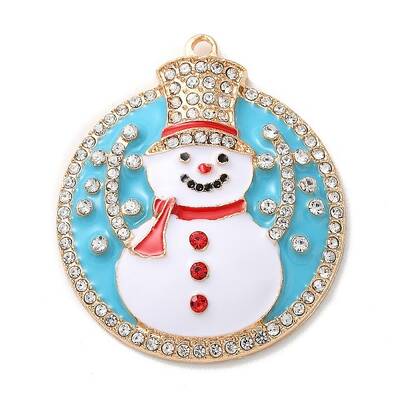 Christmas Zinc Alloy Rhinestone Pendnats