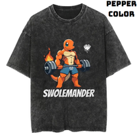 Swolemander Vintage Tee, Charmander T-Shirt, Pokemon Tee, Anime Shirt, Animation Graphic Tees, Gym Shirt, Unisex T-Shirt, Gif...