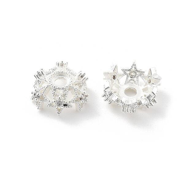 Brass Micro Pave Clear Cubic Zirconia Bead Caps
