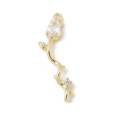 Brass Micro Pave Cubic Zirconia Pendants