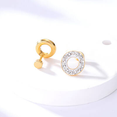 Elegant Circle Earrings with Water Diamond