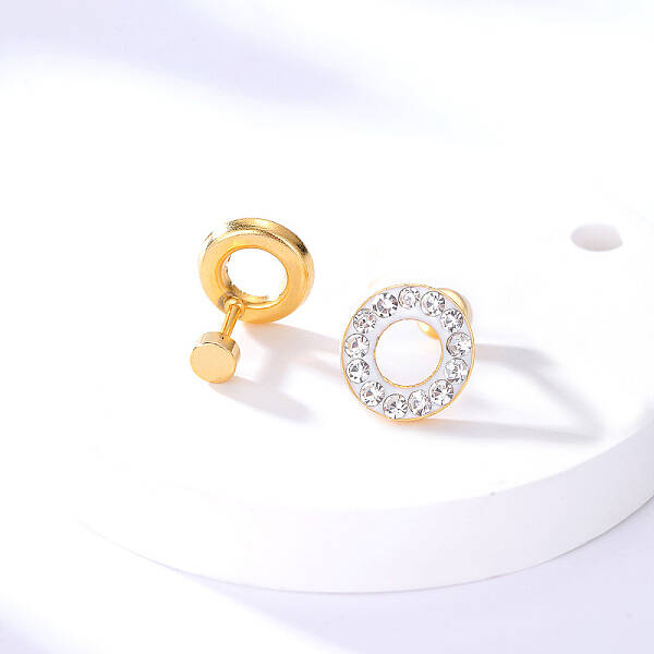 Elegant Circle Earrings with Water Diamond
