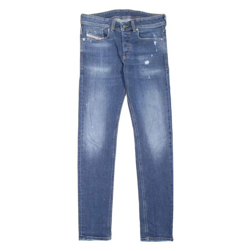 DIESEL Sleenker Mens Jeans Blue Slim Skinny Stone Wash W28 L30
