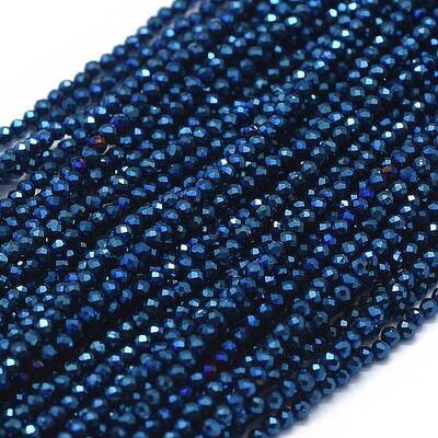 Electroplate Natural Black Spinel Beads Strands