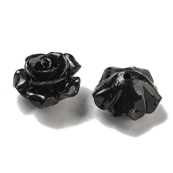 Synthetic Coral Dyed Carved Beads