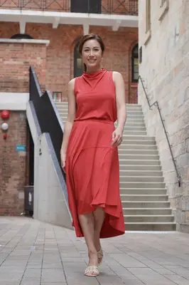 Pull-on Midi Wrap Skirt - Hibiscus | Size: M