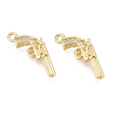 Brass Micro Pave Cubic Zirconia Pendants