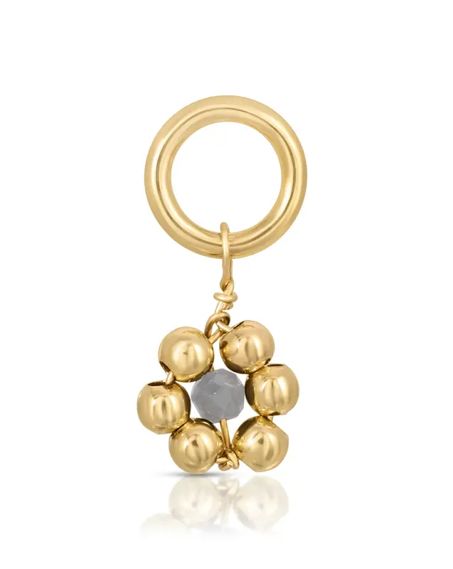 One Love Flowercita Birthstone Charms | Month/Gemstone: March - Aquamarine | Metal Color: Gold