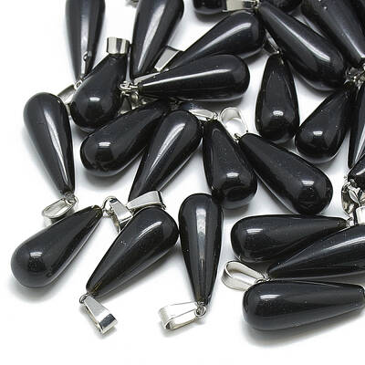 Natural Black Stone Pendants