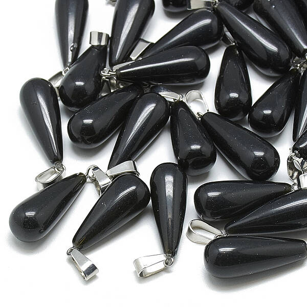 Natural Black Stone Pendants