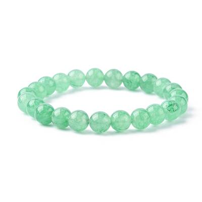Dyed Natural Green Aventurine Beads Stretch Bracelets