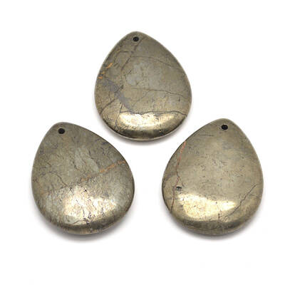 Teardrop Natural Pyrite Pendants