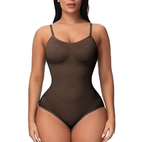 Super Sale V Neck Spaghetti Strap Bodysuit Compression Body Suits Open Crotch Shapewear Slimming Body Shaper Smooth Out Bodys...