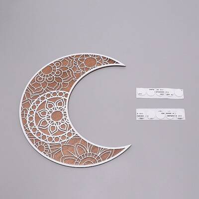 Wooden Hollow Crescent Moon Decorations